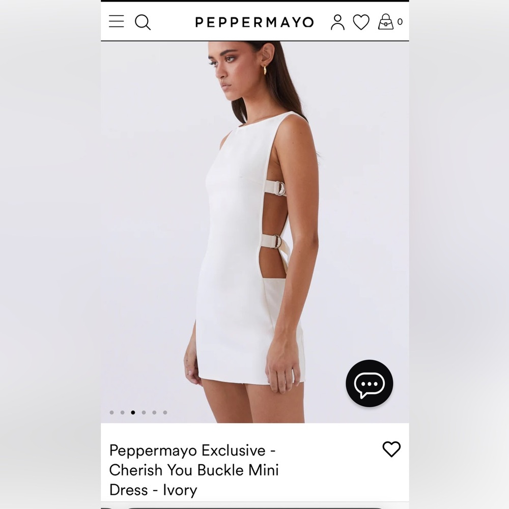 Peppermayo Cherish You Buckle Mini Dress - Ivory